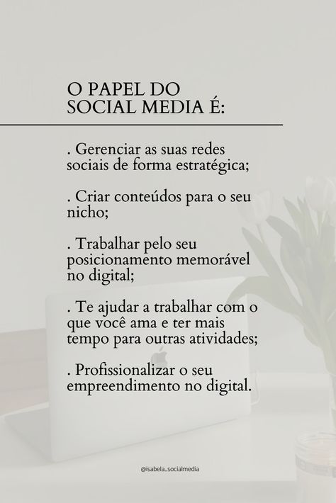 Para ter um Instagram de sucesso, é necessário seguir algumas práticas e estratégias eficazes que ajudam a atrair seguidores, engajamento e promover sua marca ou conteúdo. Como está o seu empreendimento online?

Invista em suas redes sociais e impulsione o seu negócio! Basta me enviar uma mensagem para iniciar agora Marketing Digital Social Media, Social Media Work, Instagram Blog, Instagram Growth, Social Marketing, Digital Content, Instagram Tips, Digital Marketing Strategy, Digital Marketing Services