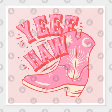 Pink Cowboy Boot, Retro Typography Design, Pink Cowboy Boots, Pink Cowgirl Boots, Pink Cowboy Hat, Pink Cowboy, Cowgirl Aesthetic, Pink Cowgirl, Retro Typography