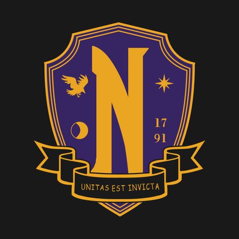 Nevermore Academy Crest - Nevermore - T-Shirt | TeePublic Nevermore Academy Drawing, Nevermore Academy Interior, Nevermore Academy Logo, Nevermore School, Nevermore Academy Building, Nevermore Academy, Academy Logo, Arte Monster High, Name Generator