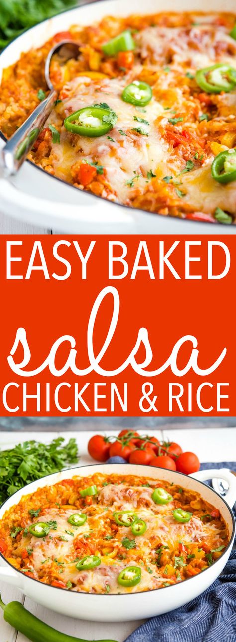 This Easy Baked Salsa Chicken and Rice is a super easy Mexican-inspired weeknight meal made in only one pan! On the table in about 30 minutes! Recipe from thebusybaker.ca! #salsa #chicken #rice #onepan #onepot #meal #mealprep #mealplanning #weeknightmeal #familymeal #family #glutenfree via @busybakerblog Salsa Chicken And Rice, Baked Salsa Chicken, Lentil Curry Recipes, Salsa Chicken, Easy Mexican, Chicken And Rice, One Pan, Chicken Rice, Easy Weeknight Meals