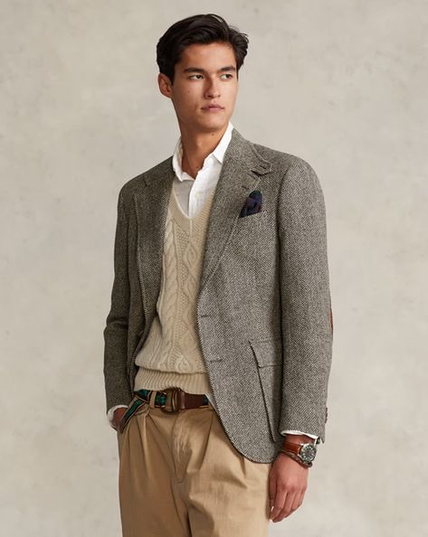 The RL67 Jacket Sport Coat Outfit, Jacket Drawing, Tweed Sport Coat, Herringbone Jacket, Ralph Lauren Blazer, Mens Sport Coat, Mens Workwear, Sports Blazer, Harris Tweed