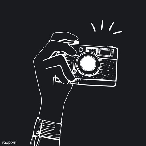 Camera App Icon Aesthetic, Wallpaper Theme Ideas, Camera App Icon, Camera Tattoos, Camera Illustration, Camera Cartoon, Instagram Black Theme, Photography Shirts, App Icon Aesthetic