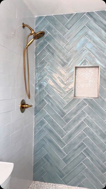 JC INNOVATE CONSTRUCTION INC on Instagram: "Watch our team transform this shower with classic subway tiles! 🛠️✨ We start with waterproofing using the reliable @schlutersystemsna and then move on to installing these timeless tiles. Ready to see the magic happen? 🏡🔨5617297424  BathroomRemodel #SubwayTile #SchluterSystems #HomeRenovation #tile #bathroomremodel #subwaytilebathroom  #lovewhatyoudo" Free Standing Tub Tile Wall, Chevron Subway Tile Bathroom, Subway Tile Herringbone Bathroom, Shower Subway Tile Ideas, Shower Tile Ideas Bathtub, White Subway Tile Shower Ideas, Vertical Tile Shower Ideas, Subway Tile Herringbone, Herringbone Bathroom