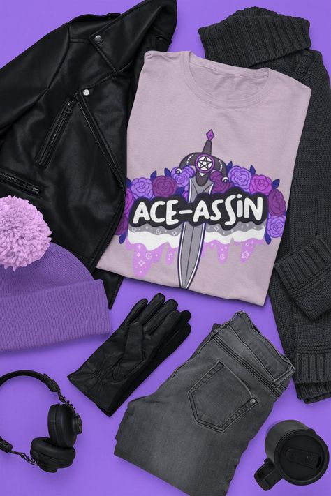 Ace Outfit, Lgbtq Outfit, Ace Pride, Goth Clothing, Asexual Pride, Lgbt Love, Pride Outfit, Pride Tshirts, Lgbtq Pride