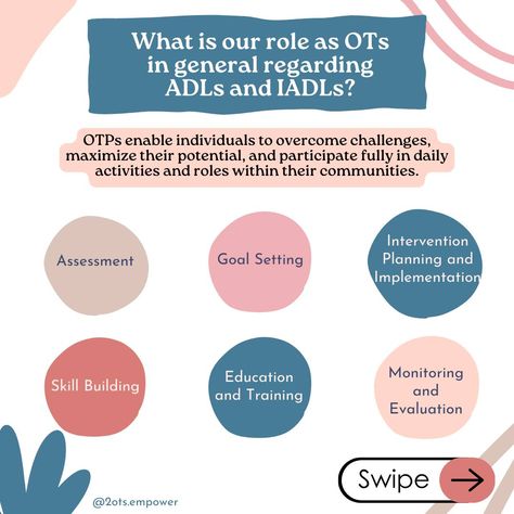 📚 Calling all Parents, Caregivers, and Therapists! 🎓 Did you know that school-based occupational therapists and occupational therapy assistants are superheroes in the classroom? They work tirelessly to support students in mastering essential life skills like Activities of Daily Living (ADLs) and Instrumental Activities of Daily Living (IADLs) right within the school setting! Here's how they do it: 🔍 Assessment: School-based OTs and OTAs conduct thorough assessments to identify students' st... Occupational Therapy Assistant, Activities Of Daily Living, Occupational Therapist, Daily Living, Occupational Therapy, Self Care Routine, In The Classroom, Caregiver, The Classroom