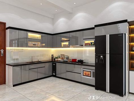 L Shape Kitchen Design, Latest Modular Kitchen Design, L Shaped Modular Kitchen, Luxurious Kitchen Design, Kitchen Wardrobe Design, Kitchen Cabinetry Design, Latest Kitchen Designs, Kitchen Layout Plans, Kitchen Design Color