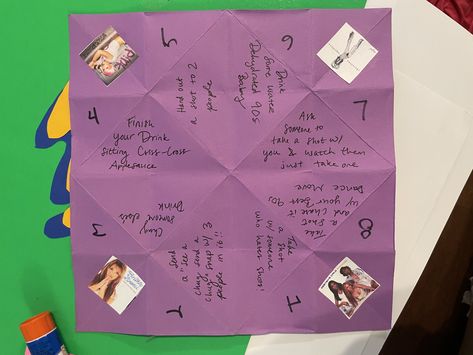 90s party fortune teller drinking game 90 Theme Party Games, 90s Fortune Teller, 90s Theme Hen Party, 90s Drinking Games, 90’s Theme Bachelorette Party, 90s Paper Fortune Teller, Paper Fortune Teller, Fortune Teller Game, Fortune Teller Paper