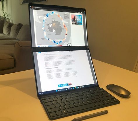 A threat to portable monitors everywhere: Lenovo Yoga Book 9i review - latest news Show More Open This Link =>( https://best2daynews.com/a-threat-to-portable-monitors-everywhere-lenovo-yoga-book-9i-review-latest-news/ ) Smartphone Repair, Laptop Design, Yoga Guide, Yoga Books, Computer Stand, Lenovo Laptop, Lenovo Yoga, What In My Bag, Bluetooth Keyboard