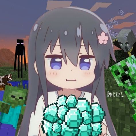 Anime Minecraft Pfp, Minecraft Pfp Icon, Cute Minecraft Pfp, Funny Anime Wallpapers, Gamer Anime Icon, Icons Minecraft, Gamer Icon, Pfp Minecraft, Minecraft Pfp