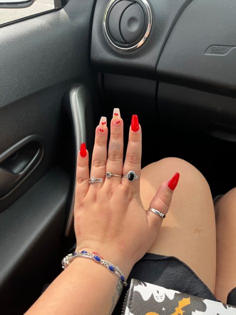 Cherry Coffin Nails, Red Nails Ideas Coffin, Nails Red Summer, Summer Nails Red, Red Nails Summer, Red Coffin Nails, Summer Nails Coffin, Red Summer Nails, Lover Fashion