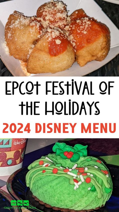 Epcot Festival of the Holidays 2024 Disney Menu Festival Of The Holidays Epcot, Disney Holiday Treats, Disney Christmas Snacks, Disney Christmas Recipes, Disney Christmas Food, Disney World At Christmas, Christmas At Disney World, Disney Christmas Vacation, Epcot Drinking Around The World