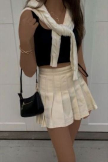 f4a4da9aa7eadfd23c7bdb7cf57b3112desc51829192ri Tenis Skirt Outfits, Skirt Outfits Summer, Skirt Aesthetic, Tennis Skirt Outfit, California Outfits, White Skirt, Outfits Summer, Preppy Outfits, Cute Casual Outfits