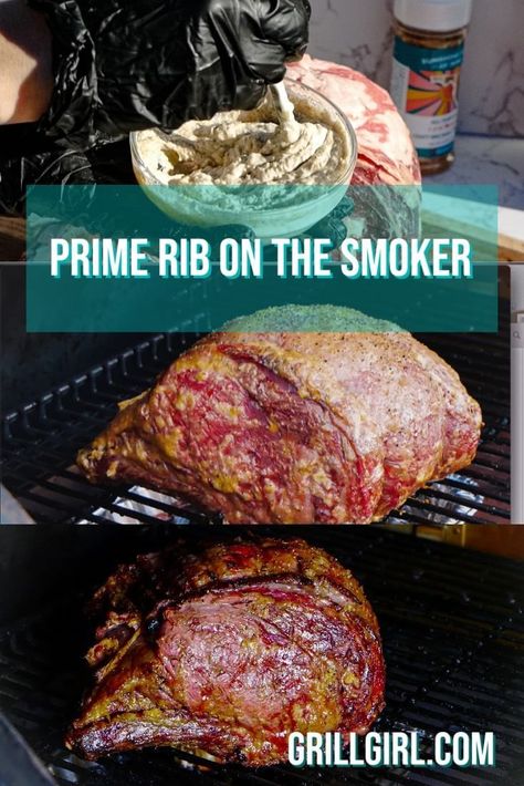 Smoked Prime Rib Recipe, Smokehouse Recipes, Grilled Prime Rib, Cooking Prime Rib Roast, Boneless Prime Rib Roast, Smoked Prime Rib Roast, Prime Ribs, Beef Rib Roast, Smoker Ideas