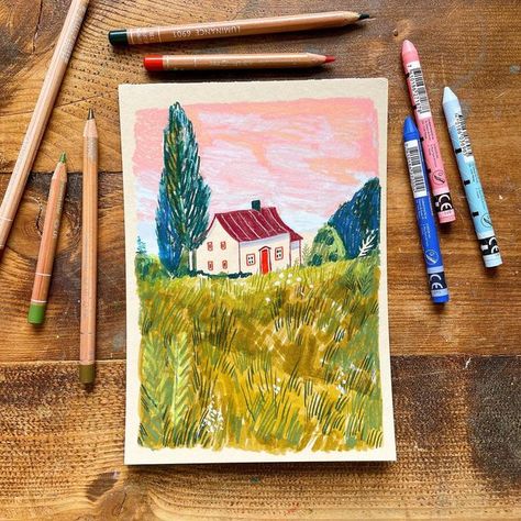 Color Pencil Illustration, Artist Journal, Sketchbook Art Journal, Crayon Art, Sketchbook Inspiration, Pastel Art, Pencil Illustration, Brown Paper, Art Journal Inspiration