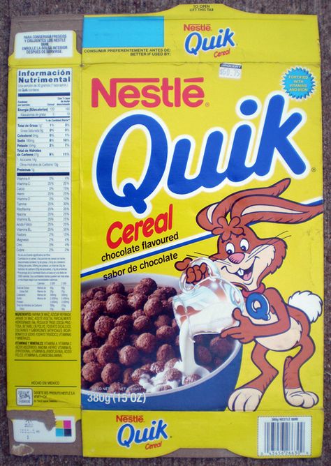 Nesquik Bunny, Nestle Quik, Discontinued Food, 80s Food, Nestle Chocolate, Weird Food, Breakfast Cereal, Corn Syrup, Pops Cereal Box