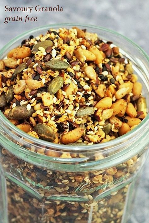 Roasted Nuts Recipe, Roasted Seeds, Roasted Oats, Savory Granola, Breakfast Basket, Nut Granola, Gelato Recipe, Salad Toppers, Nut Recipes