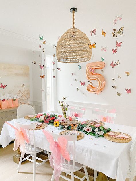 5 Year Birthday Party Ideas Girl, Butterfly Tea Party, Parties Themes, Butterfly Themed Birthday Party, Garden Party Ideas, Butterfly Garden Party, Fairy Garden Birthday Party, 5th Birthday Party, 5th Birthday Party Ideas