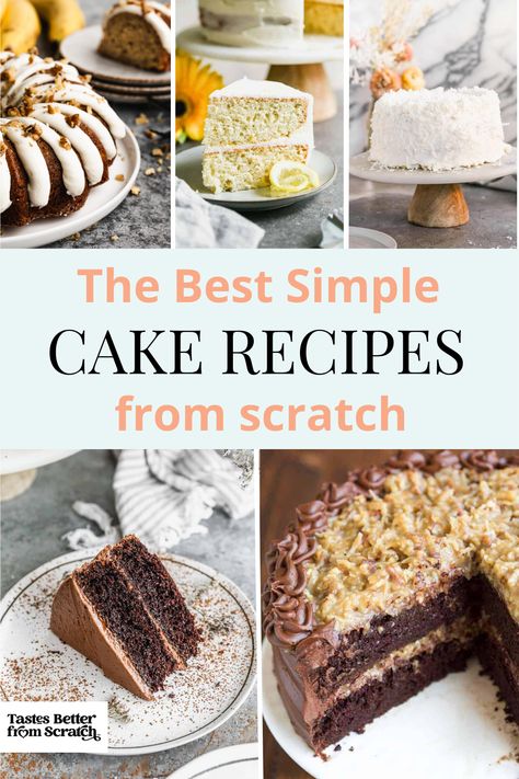 Assortment of homemade cake recipes, including chocolate, cheesecake, bundt, and cupcakes, perfect for bakers of all skill levels and every celebration. Vanilla Mug Cakes, Oatmeal Cake, Cake Recipes From Scratch, Homemade Cake, Chocolate Mug Cakes, Gingerbread Cake, Homemade Cake Recipes, Cakes And Cupcakes, Chocolate Cakes