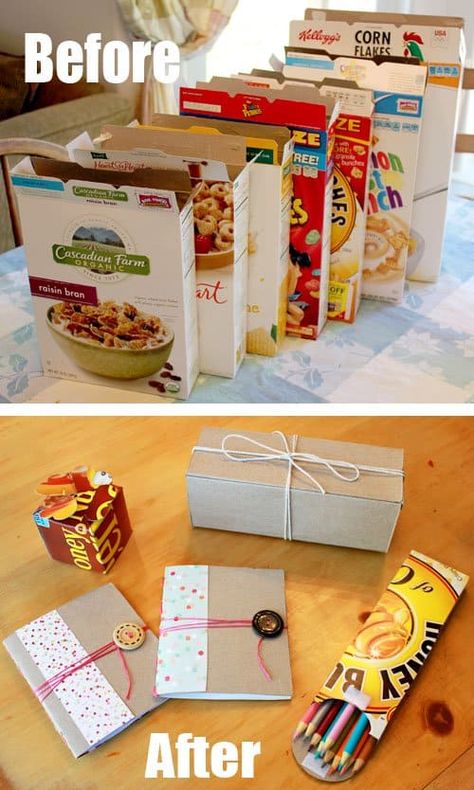 Book Binding Ideas, Cereal Boxes Diy, Diy Cereal, Ideas For Recycling, Cereal Box Craft, Binding Ideas, Upcycle Diy, Recycled Crafts Kids, Box Project