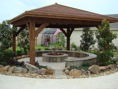 Covered Outdoor Fire Pit, Deck Bars, Outdoor Bar And Grill, Gazebo With Fire Pit, Bon Fire, Fire Area, Diy Gazebo, Outdoor Living Space Design, Outdoor Sitting Area