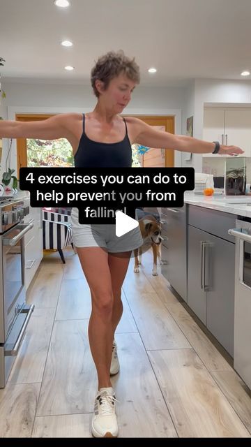 Suzi J on Instagram: "Here are four exercises you can do to help you balance! These will help you be steady on your feet! They are a little tricky so go slow and do the best you can! 💪 Thank you @chair.yoga for the inspiration! Go check out her page. She has so many fun exercises and tips! #instagram #instagood #fyp #workout #workout #balance #fitnessmotivation #exercise #foryou #homeworkout #strength #nogymneeded💪💪❣️" Exercise For Balance Stability, Balance Exercises Stability, Balancing Exercises, Improve Balance Exercises, Chair Exercises For Seniors, Fun Exercises, Knee Strengthening Exercises, Yoga For Seniors, Yoga For Balance