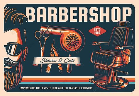 Barbershop Poster, Barber Poster, Vintage Barbershop, Vintage Beard, Barber Shop Haircuts, Mustache Grooming, Beards And Mustaches, Shaving Cut, Haircut Salon