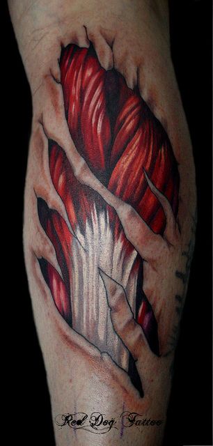 Flesh Tattoos Ripped Skin | Calf Tattoo | Flickr - Photo Sharing! Skin Tear Tattoo, Ripped Skin Tattoo, Wind Tattoo, Flesh Tattoo, Rip Tattoo, White Tattoos, Polynesian Tattoos, Free Tattoo Designs, Muscle Tattoo