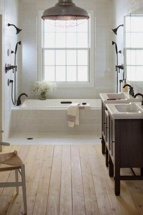 Farm Style Bathrooms, Bathroom Renovation Cost, Farmhouse Bathroom Design, Farmhouse Bathroom Decor Ideas, Farmhouse Shower, Tile Remodel, Country Bathroom, Modern Farmhouse Bathroom, Bathroom Design Decor