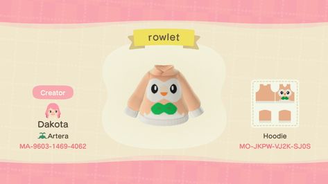 Animal Crossing Pokemon Clothes, Animal Crossing Design Codes Clothes Male, Acnh Pokemon, Melody Pokemon, Acnh Kawaii, Star Doodle, Acnh Clothes, Wolf Paw, Animal Crossing 3ds