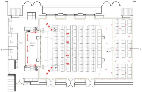 Modern Office Space Design, Auditorium Plan, Auditorium Architecture, Church Building Design, Auditorium Design, Office Floor Plan, Heritage Building, Hotel Floor Plan, Church Media Design