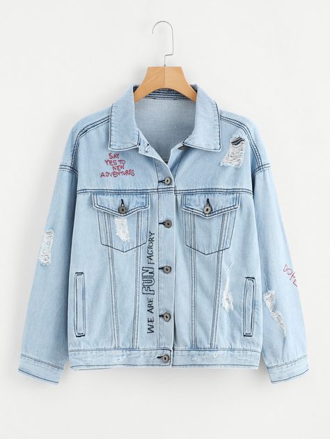 Ripped Denim Jacket, Demin Jacket, Hooded Denim Jacket, Trendy Fashion Tops, Denim Jacket Men, Denim Coat Jacket, Denim Jacket Women, Ripped Denim, Denim Jackets