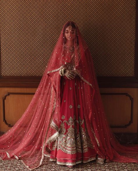 Jeweled Wedding Dress, Bridal Dupatta, Desi Wedding Dresses, Bridal Photography Poses, Indian Outfits Lehenga, Indian Bride Outfits, Bridal Dresses Pakistan, Bridal Lehenga Red, Indian Dresses Traditional