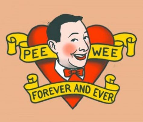 pee wee Gary Panter, Peewee Herman, Pee Wee's Playhouse, Crafts Quotes, Paul Reubens, Pee Wee Herman, Tattoo Heart, To Pee, Flash Design