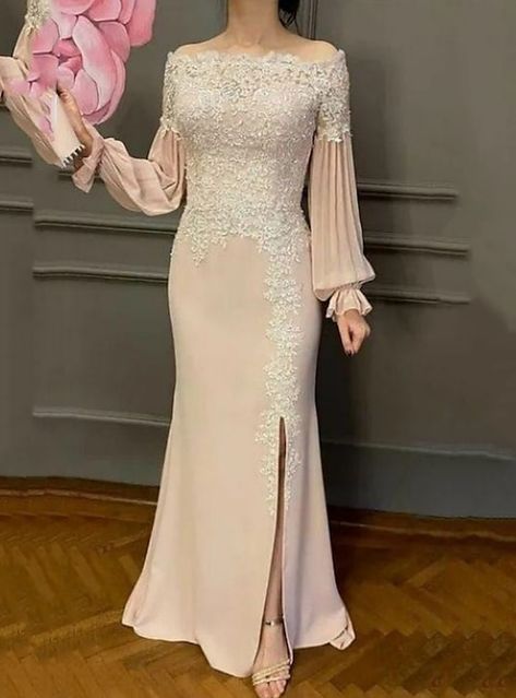 Gowns Dresses Elegant, Women Dresses Classy, Dress Wedding Guest, Evening Dresses For Weddings, فستان سهرة, Lace Long Sleeve, Dresses Elegant, Mother Of The Bride Dress, Evening Dresses Elegant