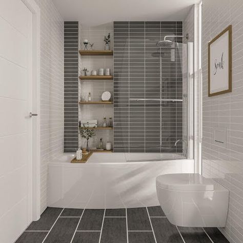 Ceramica Single Ended J Shape Left Hand Side Bath - 1700 x 750mm Shelves Over Toilet, Bathroom Shelves Over Toilet, Straight Baths, Shower Over Bath, Space Saving Baths, Bath Shelf, Compact Bathroom, Bath Shower Screens, Fitted Bathroom