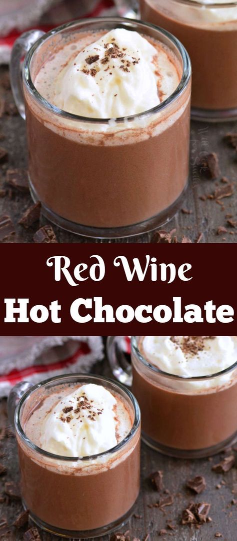 red wine hot chocolate collage Hot Red Wine Recipe, Red Wine And Hot Chocolate, Red Wine Hot Chocolate Crock Pot, Hot Chocolate Wine, Wine Hot Chocolate, Christmas Beverages, Red Wine Hot Chocolate, Red Wine Drinks, Boozy Hot Chocolate