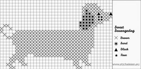 Dog Chart, Crochet Patterns Free Women, Dog Cross Stitch, Dachshund Pattern, Baby Booties Knitting Pattern, Cross Stitch Love, Cross Stitch Bird, Mini Cross Stitch, Cross Stitch Pictures