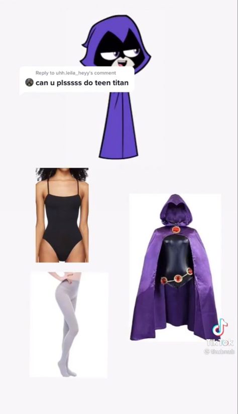 Raven Halloween Costume Teen Titans, Teen Titans Raven Costume, Beast Boy Costume, Teen Titans Outfits, Raven Halloween Costume, Teen Titans Raven, Raven Costume, Titans Raven, Raven Teen Titans Go