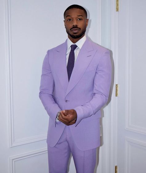 Micheal B Jordan Outfit, Lavender Suit, Prom Outfits For Guys, Michael Bakari Jordan, Men Prom, Formal Attire For Men, Jordan Outfit, Gangsta Style, Kendall Style