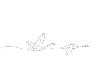 Duck Flying Tattoo, Swan Line Tattoo, Swan Fine Line Tattoo, Minimalist Swan Tattoo, Goose Line Tattoo, Unicorn Line Tattoo, Swan Outline Tattoo, Stork Tattoo Minimalist, Swan Line Drawing