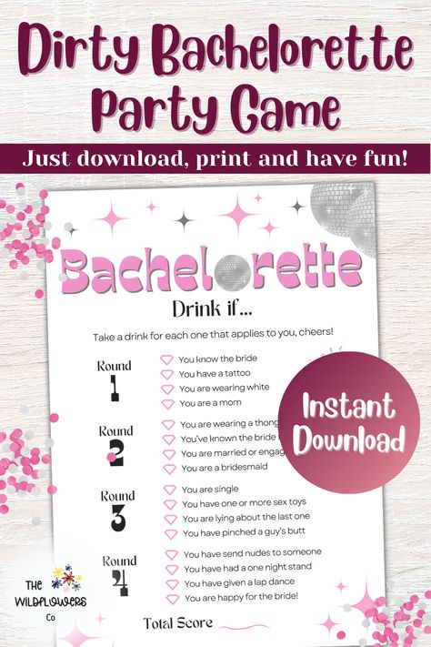 Drink If Bachelorette Game, Dirty Bachelorette Party, Last Disco Bachelorette Party, Drink If Game, Last Disco Bachelorette, Bachelorette Scavenger Hunt, Disco Bachelorette Party, Bachelorette Game, Secret Game