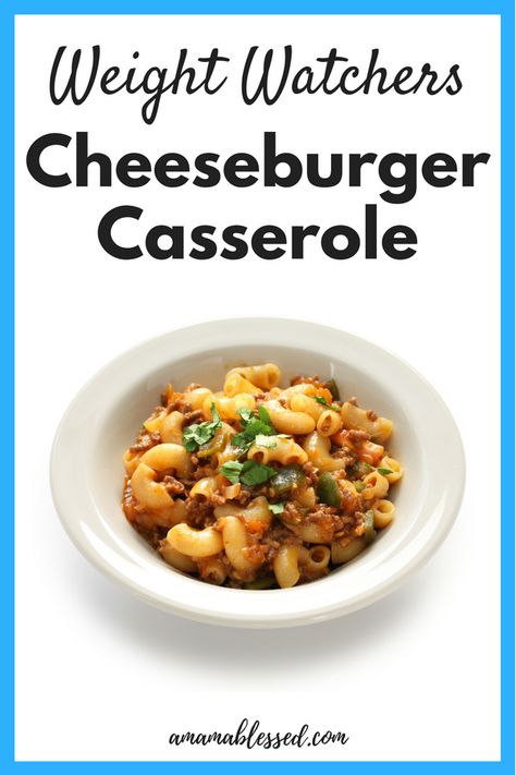 Weight Watchers Slow Cooker Cheeseburger Casserole - A Mama Blessed Ww Cheeseburger Casserole, Blue Apron Ww Recipes, Ww Sliders Recipes, Ww Meals With Points, We Blue Plan Recipes, Weight Watchers Cheeseburger Casserole, Ww Casseroles With Points, Weight Watchers Steak Recipes, We Recipes With Points