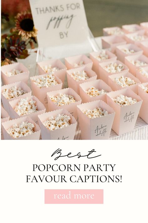 Looking to add a memorable quote to your popcorn bar or party favours? Read our list of favourite captions. Popcorn Party Favors, Popcorn Favors, Best Popcorn, Popcorn Party, Butter Popcorn, Popcorn Bar, Party Pops, Bouncy Castle, Memorable Quotes