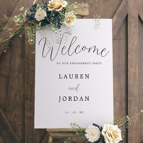 Rustic Minimalist Script Engagement Party Welcome  Foam Board Rustic Minimalist, Engagement Party Decorations, Calligraphy Design, Free Birthday Invitation Templates, Free Birthday Invitations, Graduation Invitations, All Craft, Photo Prints, Rustic Chic