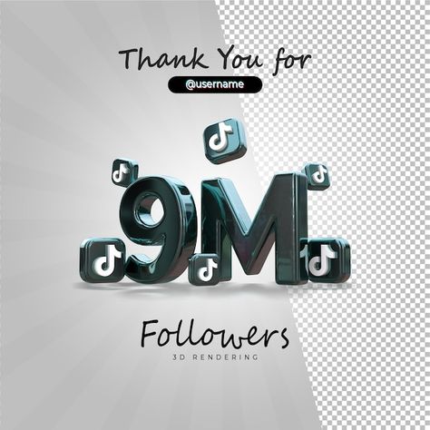 Alpha Background, Followers On Tiktok, Tiktok Followers, 3d Rendering, Vector Photo