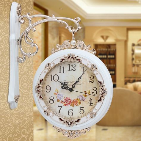 Shabby Chic Wall Clock, Watch Mechanism, Oversized Clocks, Big Clocks, Big Wall Clocks, Clock Painting, Oversized Wall Clock, How To Make Wall Clock, Antique Clock