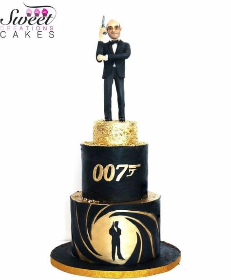 James Bond 007 cake - cake by Sweet Creations Cakes 007 Cake, James Bond Cake, Police Birthday Cakes, James Bond Tuxedo, James Bond Wedding, James Bond Theme Party, Tuxedo Cake, James Bond Party, Police Birthday