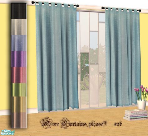 Sims 2 Curtains, Tube Outfit, Long Curtains, Rock Collection, Screen Door, Curtain Sets, The Sims Resource, Sims Resource, Vintage Glamour