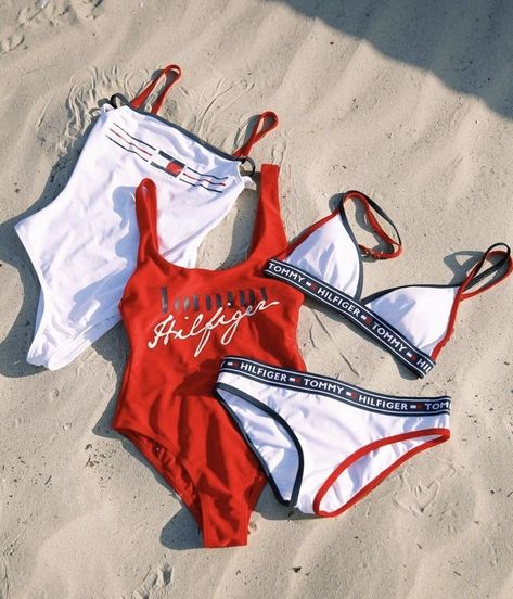 Tommy Hilfiger Swimsuit, Trendy Swimsuits, Swimsuits Outfits, Tommy Hilfiger Outfit, Cute Bathing Suits, Swimming Costume, Cute Swimsuits, Cute Swag Outfits, Swim Wear