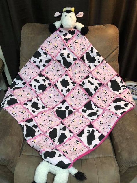 Cow Print Rag Quilt, Pumpkin People, Plastic Pumpkins, Rag Quilt, Cow Print, Pink Girl, Baby Car Seats, Cow, Projects To Try